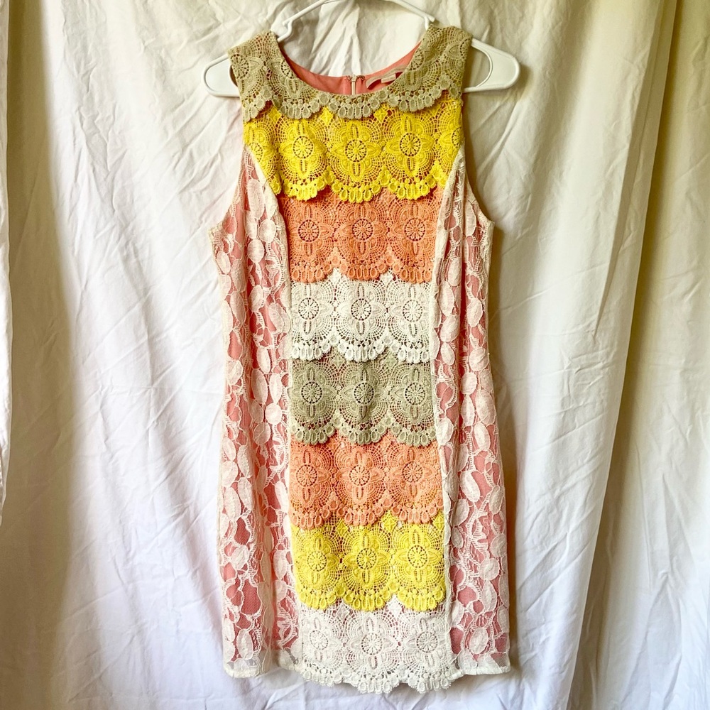Champagne & Strawberry Lace Dress